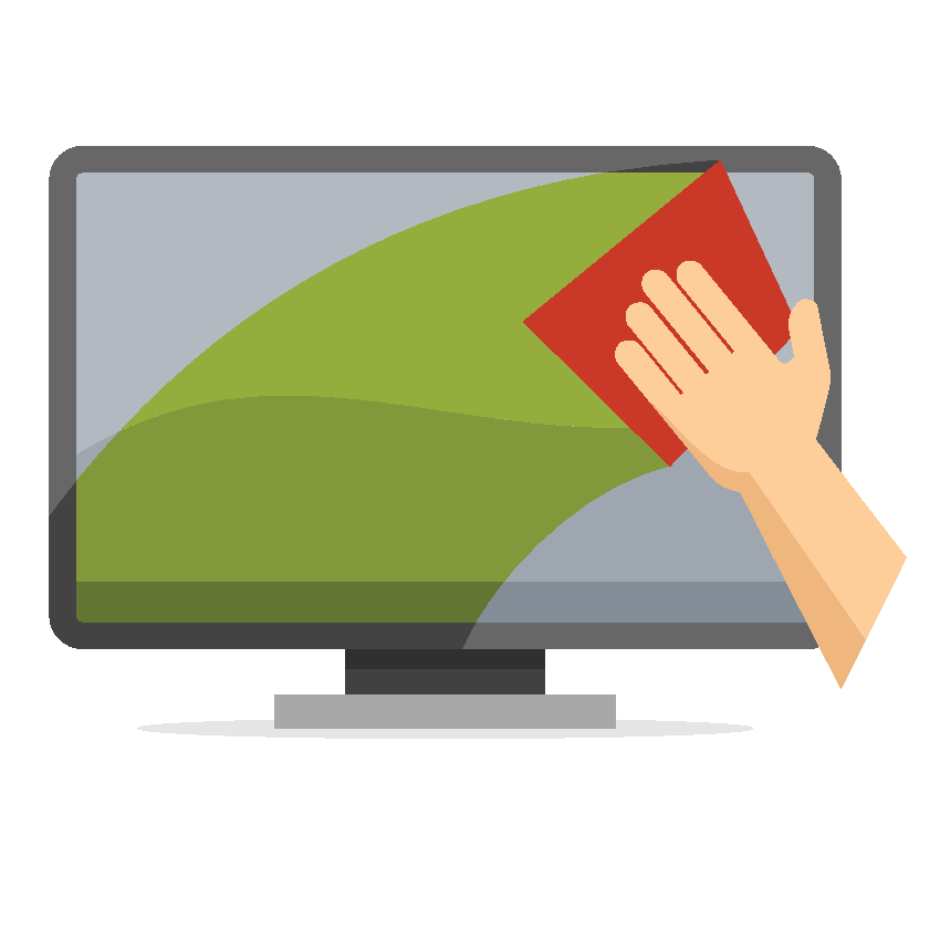 image of cleaning a computer screen